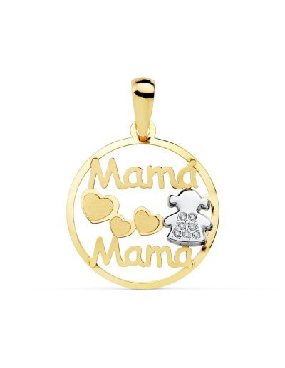 9K COLGANTE MAMA BICOLOR...