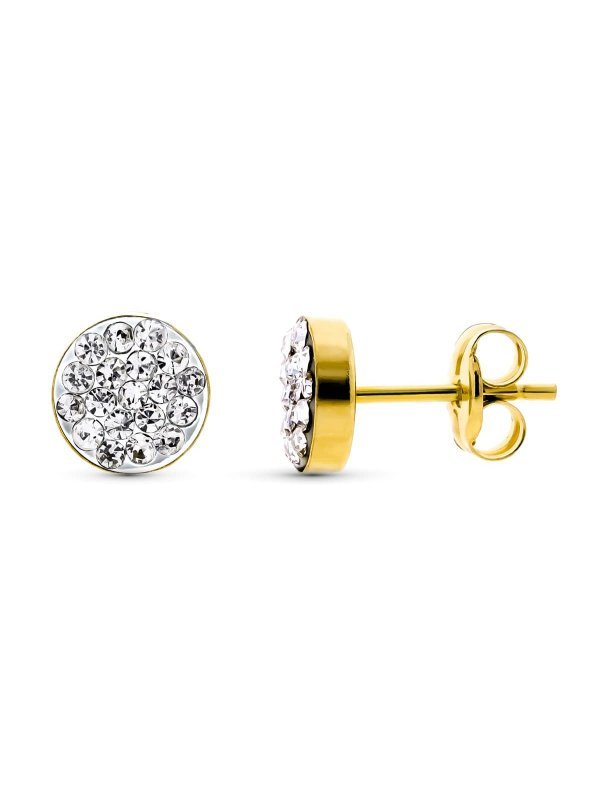 9K PENDIENTES ORO AMARILLO REDONDOS...