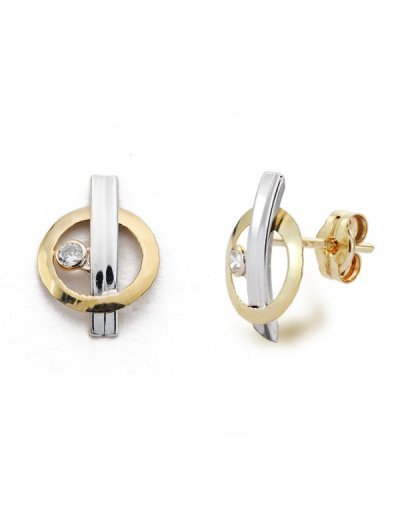 9K PENDIENTES ORO BICOLOR...