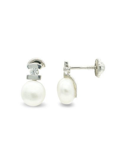 9K PENDIENTES PERLA...