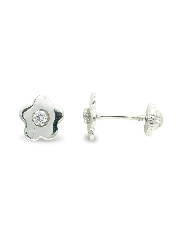 9K PENDIENTES FLOR 7 MM CIRCONITA...