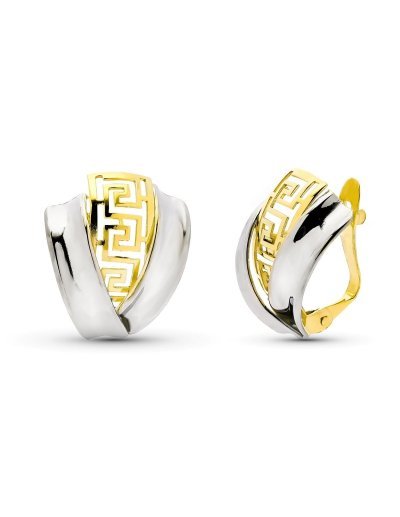 9K PENDIENTES ORO BICOLOR...