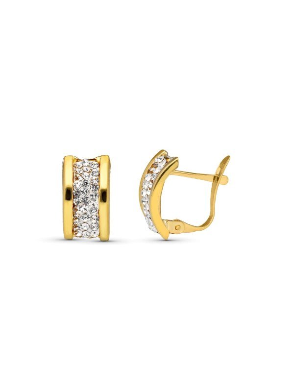 9K PENDIENTES ORO AMARILLO BANDAS...