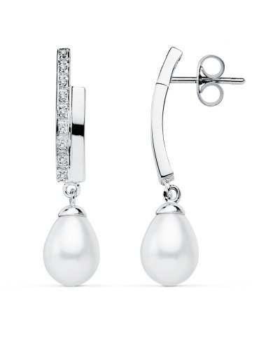 9K PENDIENTES ORO BLANCO...
