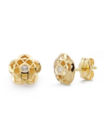 9K PENDIENTES FLOR 7X7 MM (...