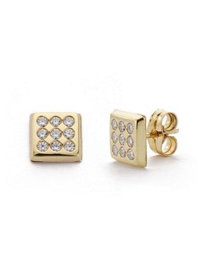 9K PENDIENTES CUADRADOS 7X7 MM
