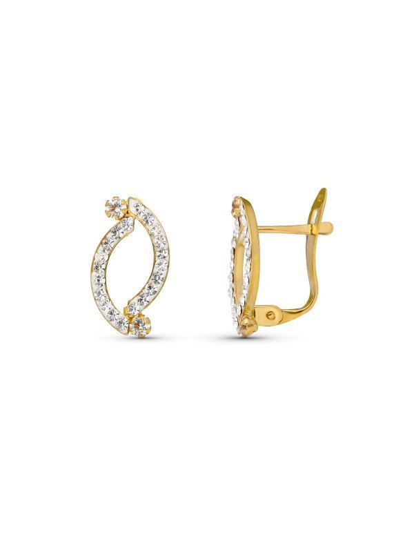 9K PENDIENTES ORO AMARILLO BANDAS CON...