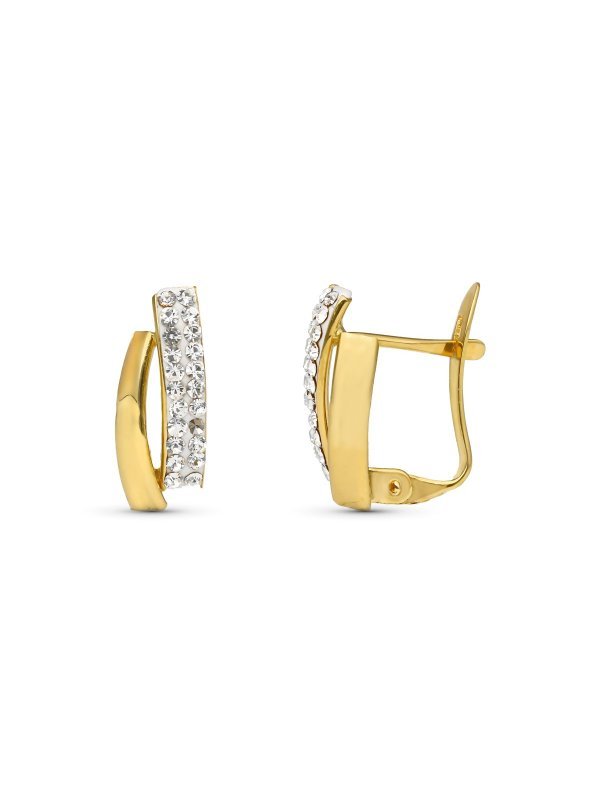 9K PENDIENTES ORO BICOLOR BANDAS...