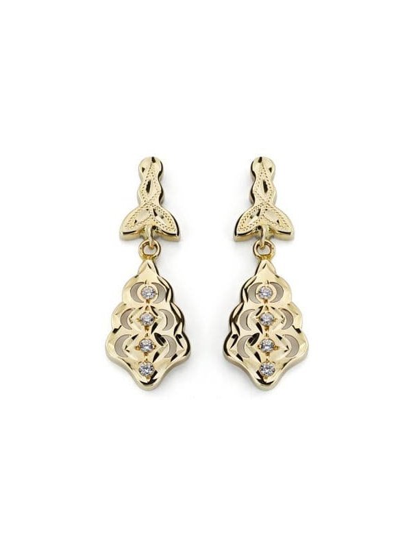 9K PENDIENTES CUBANAS CIRCONITAS 27X9 MM