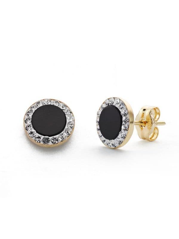 9K PENDIENTES ONIX CIRCONITAS 7 MM...