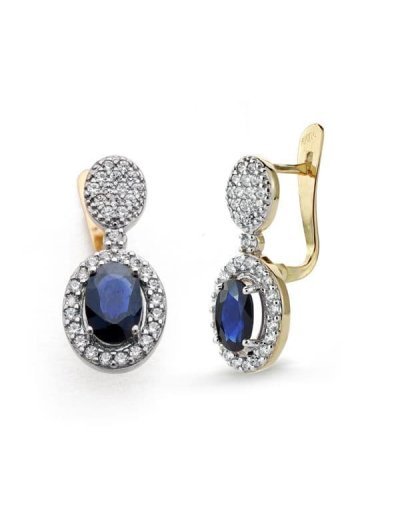 9K PENDIENTES ZAFIRO AZUL...