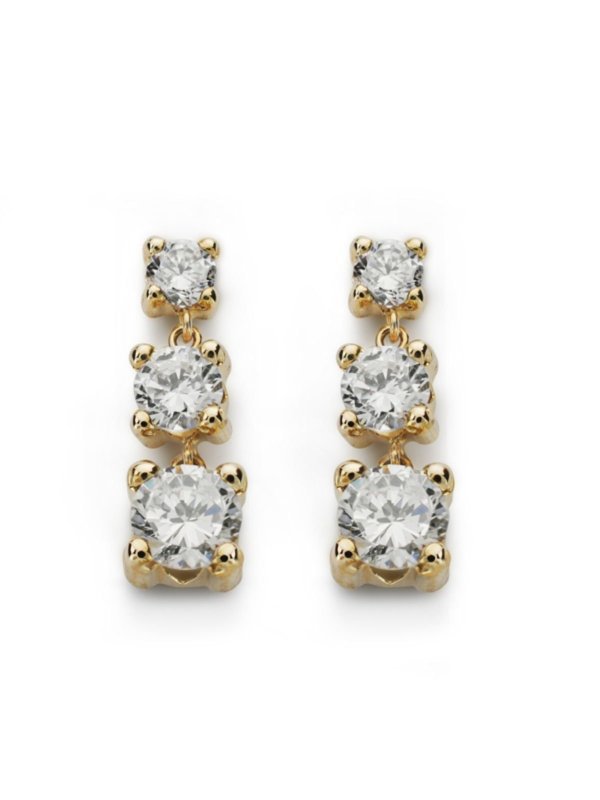 9K PENDIENTES ORO AMARILLO TRES...