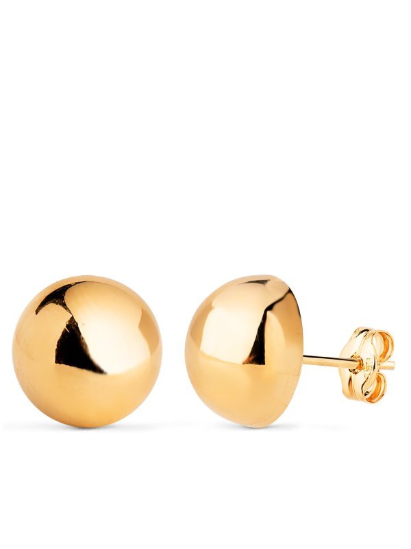 9K PENDIENTES MEDIA BOLA LISA 12 MM...