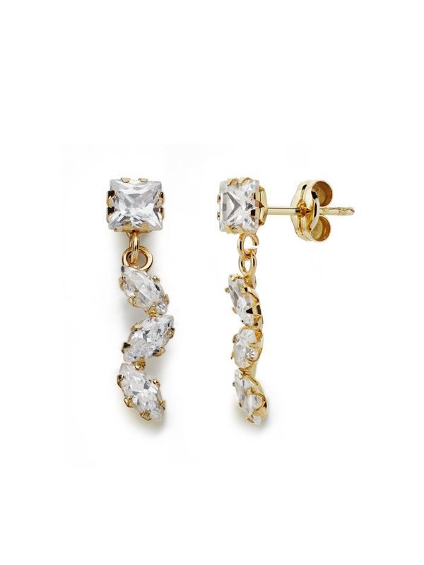 9K PENDIENTES CIRCONITAS 19X4 MM