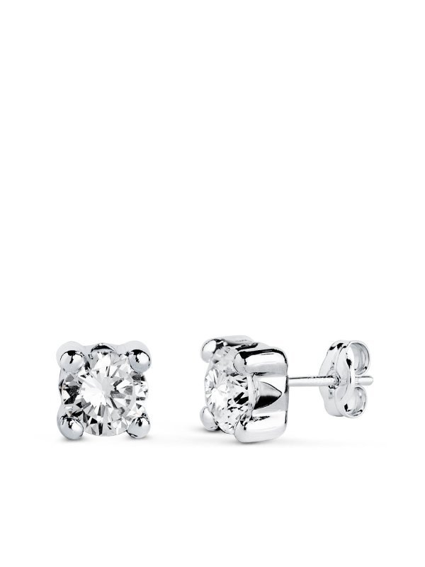 9K PENDIENTES CIRCONITA 5 MM 4 GARRAS...