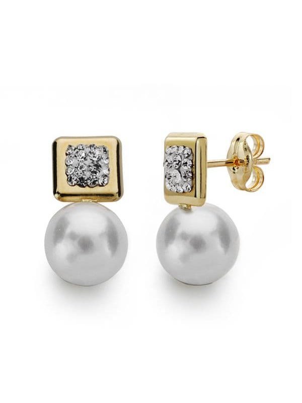 9K PENDIENTES ORO AMARILLO PERLA...