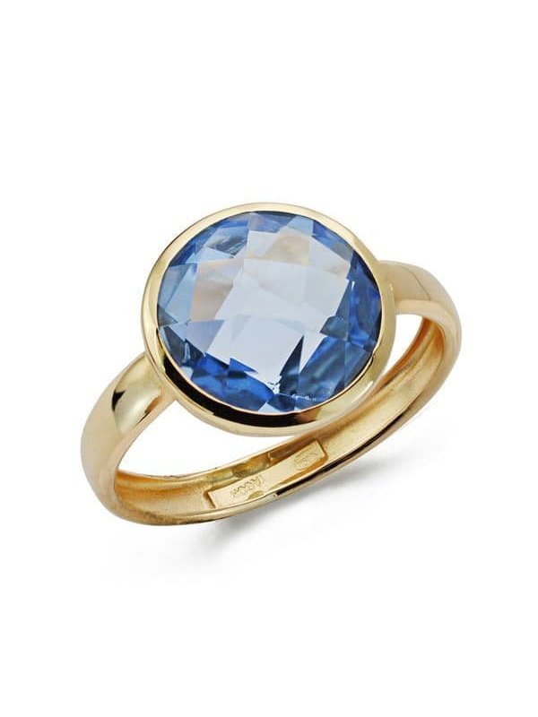 9K SORTIJA PIEDRA AZUL BOCEL 12 MM