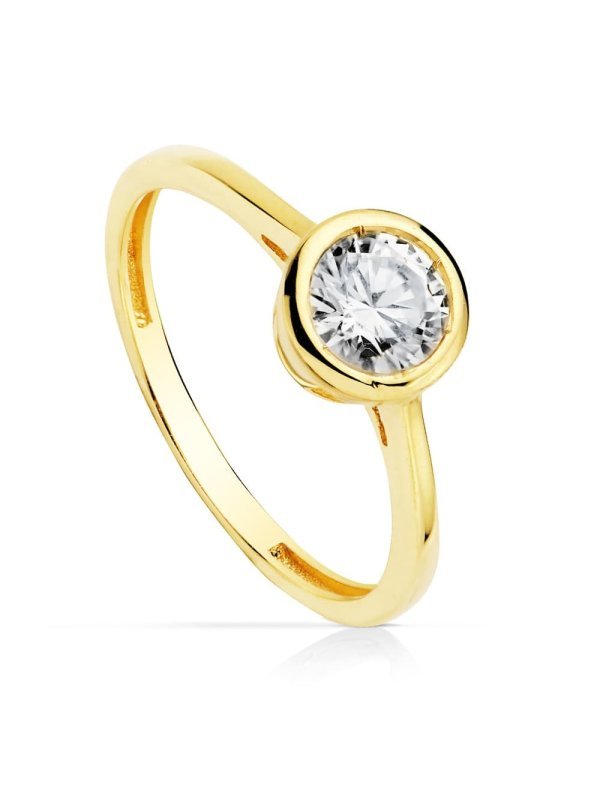 9K SOLITARIO ORO AMARILLO CIRCONITA...