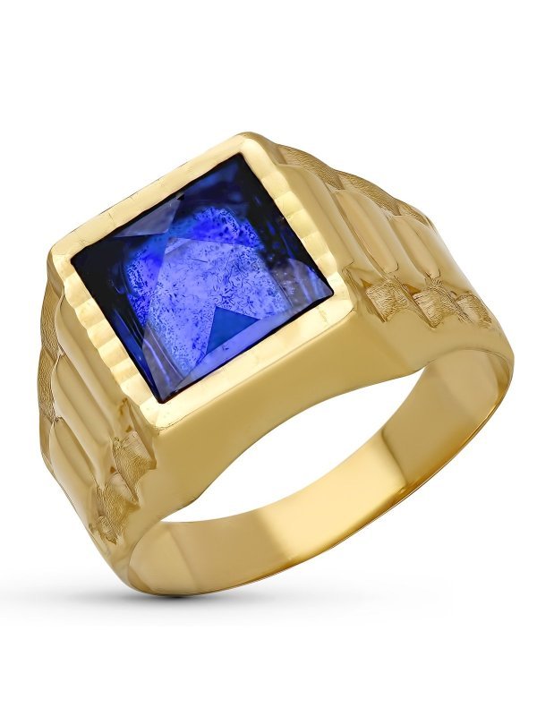 9K SELLO CABALLERO PIEDRA AZUL 9MM