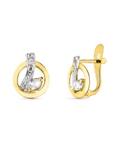 9K PENDIENTES BICOLOR 10X7 MM