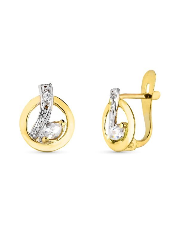 9K PENDIENTES BICOLOR 10X7 MM