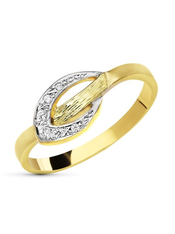 9K SORTIJA ORO BICOLOR CIRCONITAS