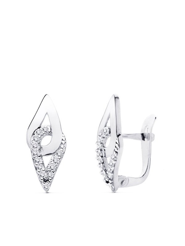 9K PENDIENTES ORO BLANCO 17X7 MM