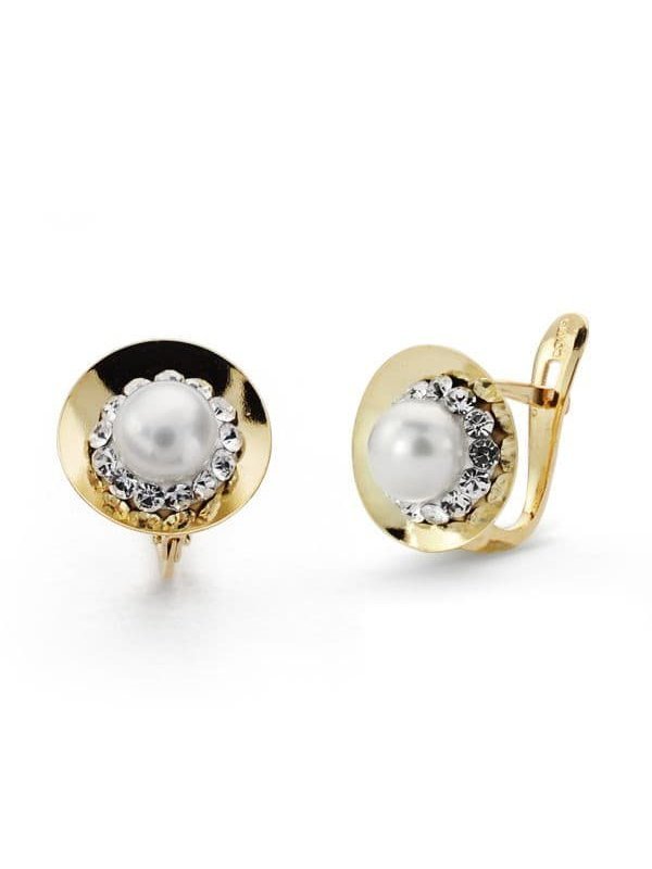 9K PENDIENTES PERLA 10X10 MM