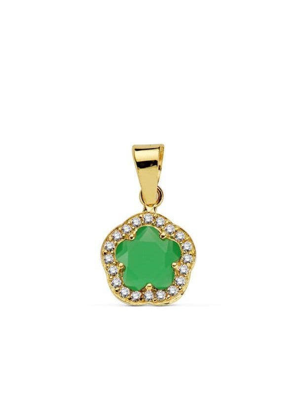 9K COLGANTE ESTRELLA 9 MM PIEDRA COLOR