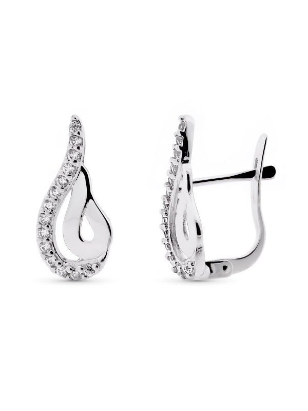 9K PENDIENTES ORO BLANCO BANDAS...