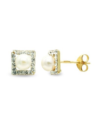 9K PENDIENTES PERLA 4 MM Y...