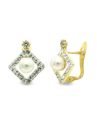 9K PENDIENTES PERLA 4.5MM Y...
