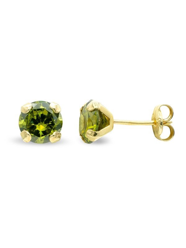 9K PENDIENTES OLIVINA GARRAS 6 MM