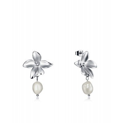 PENDIENTES ACERO FLOR Y...