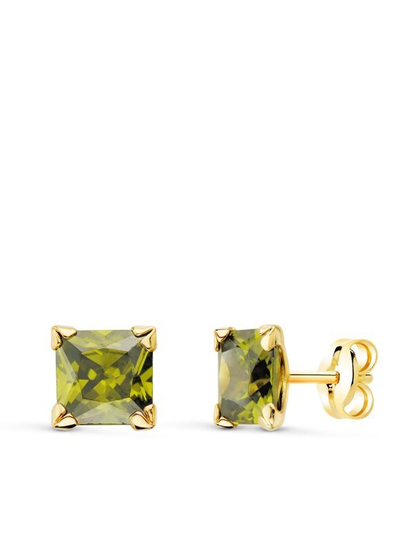 9K PENDIENTES ORO AMARILLO 4 GARRAS...