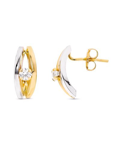 9K PENDIENTES ORO BICOLOR...