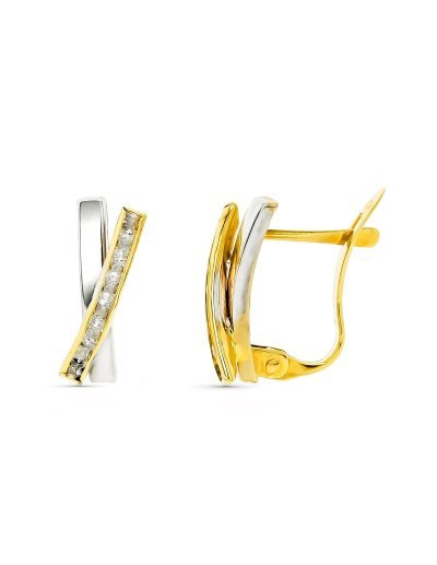 9K PENDIENTES ORO BICOLOR...