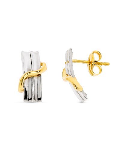 9K PENDIENTES ORO BICOLOR...