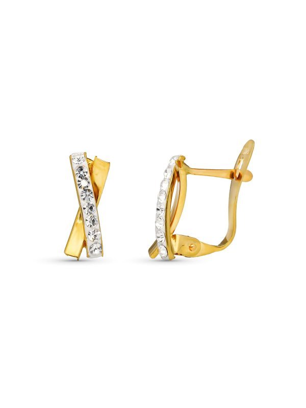 9K PENDIENTES ORO AMARILLO BANDAS...