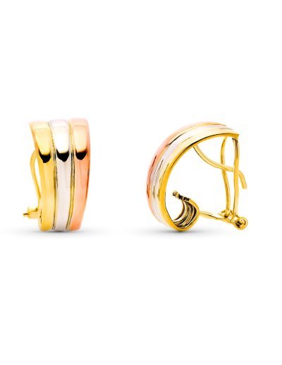9K PENDIENTES ORO TRICOLOR...