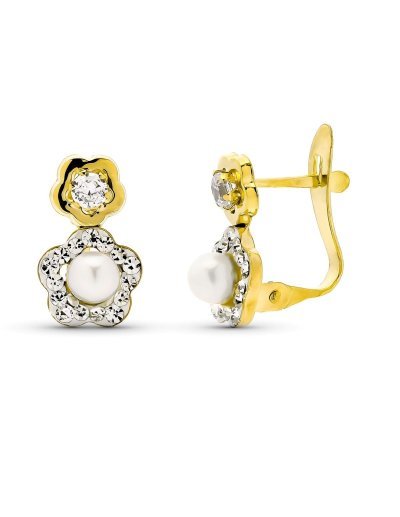 9K PENDIENTES ORO BICOLOR...