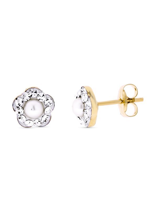 9K PENDIENTES ORO AMARILLO FLOR...
