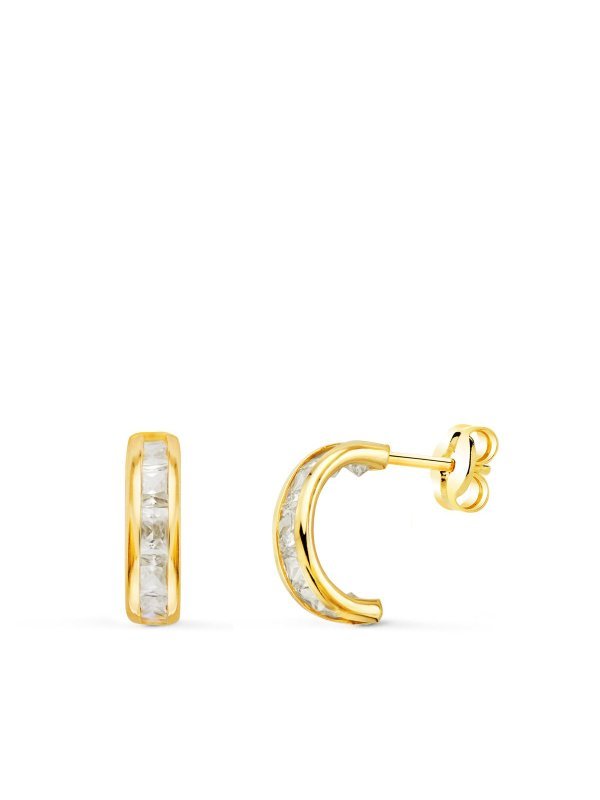 9K PENDIENTES ORO AMARILLO Y CIRCONITA