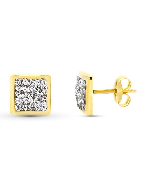9K PENDIENTES ORO AMARILLO CUADRADOS....
