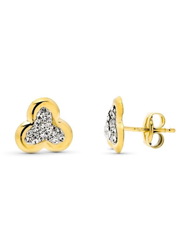 9K PENDIENTES ORO AMARILLO TREBOL...