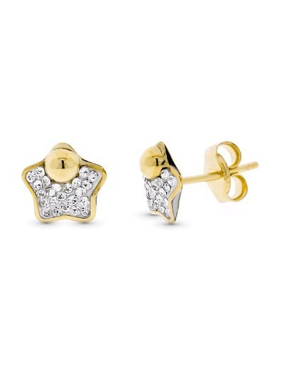 9K PENDIENTES ORO BICOLOR...