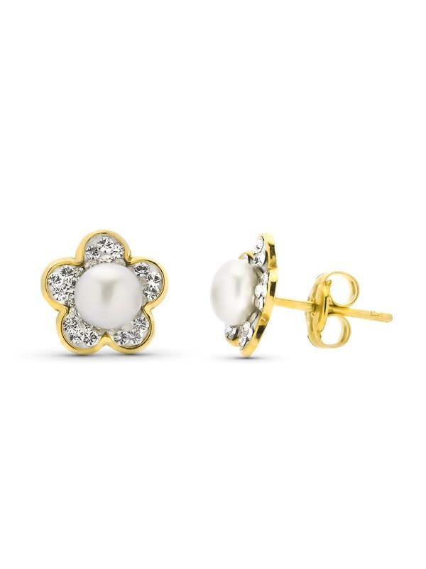 9K PENDIENTES ORO AMARILLO CIRCONITAS...