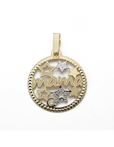 9K COLGANTE BICOLOR MAMA...