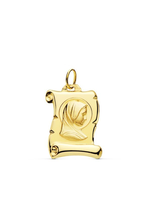 9K PERGAMINO ORO AMARILLO VIRGEN NIÑA...