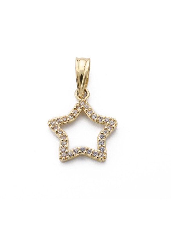 9K COLGANTE ORO AMARILLO ESTRELLA CON...